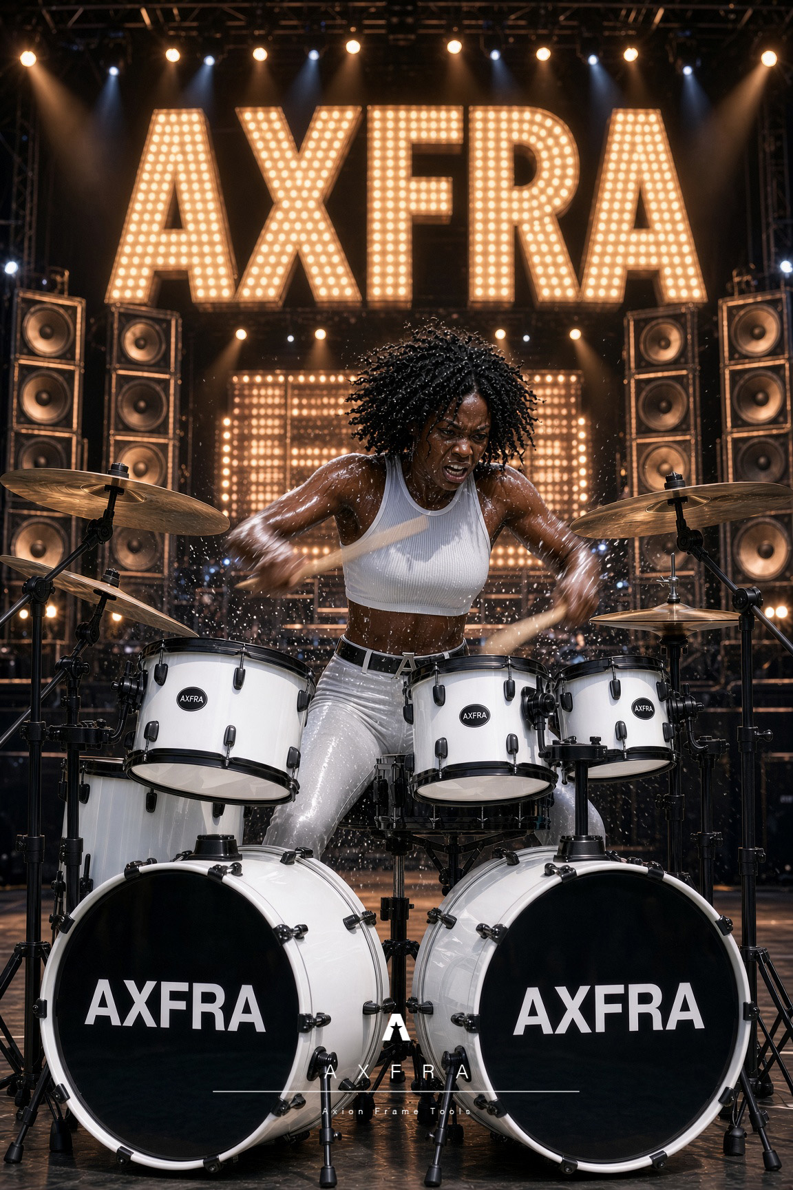 Amina en la batería