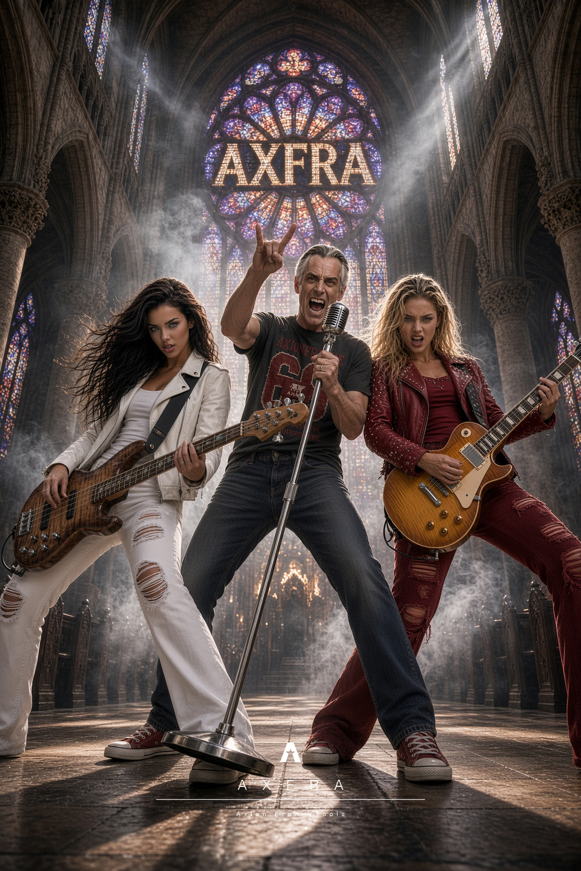 Conde Alarsi protagoniza un concierto en una catedral gótica con vitral AXFRA.