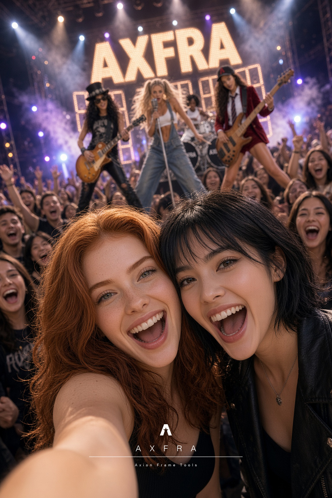 Hana y Mara: selfie del concierto
