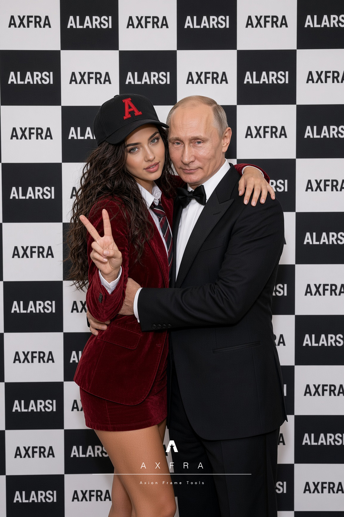 Viktoria y Vladimir Putin en escena ficticia creada con IA